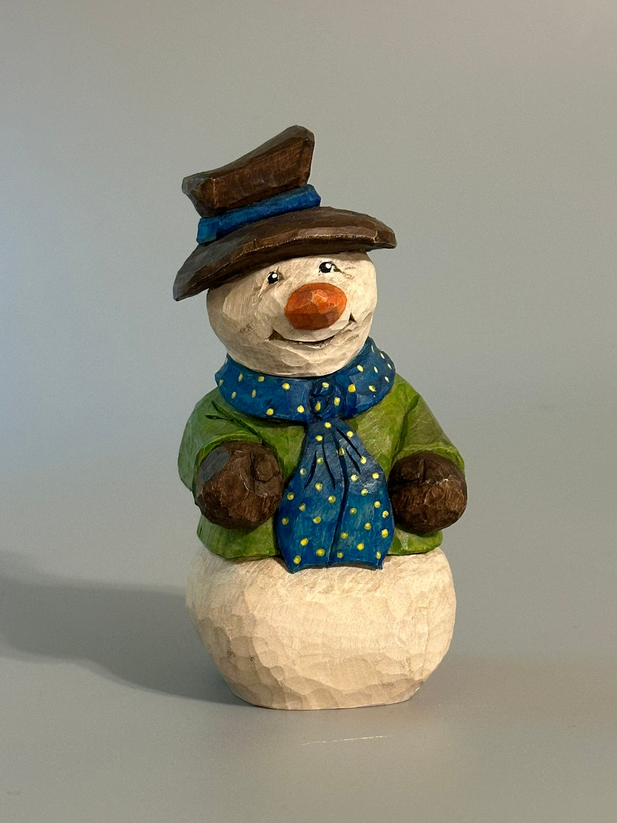 Chillin’ in Style — Hand-Carved Snowman