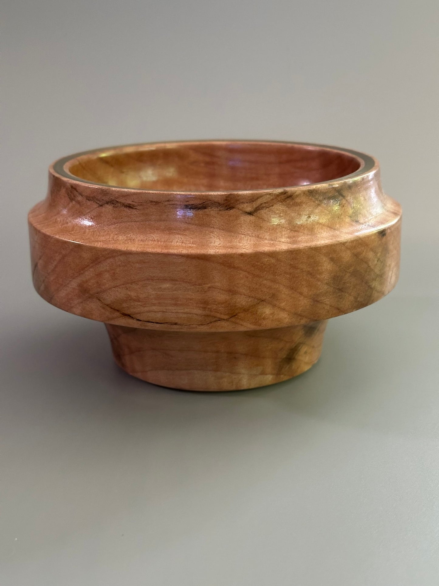 Brass-Kissed Maple Art Bowl