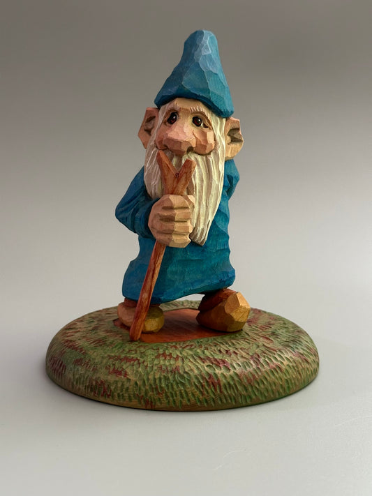 The Roaming Sorcerer – Whimsical Wooden Wizard on a Quest