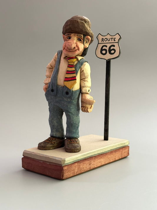 The Highway Drifter – Hand-Crafted & Painted Route 66 Hitchhiker Collectible