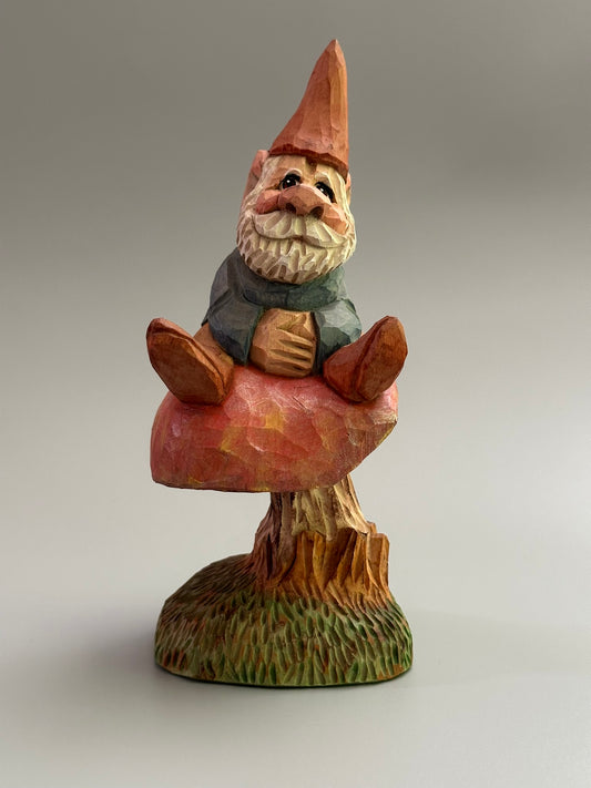The Forest Dreamer – Handcrafted Elf on a Toadstool Figurine